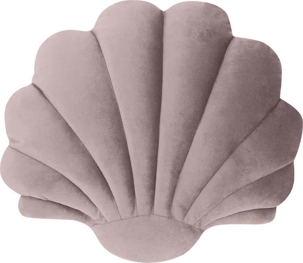 Růžový sametový dekorativní polštář Westwing Collection Shell