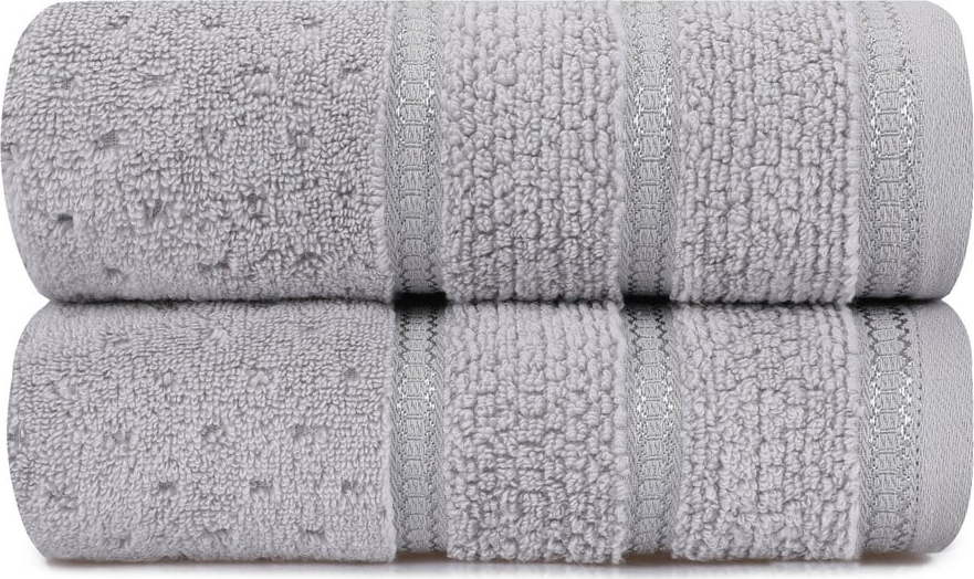 Sada 2 šedých bavlněných ručníků Foutastic Arella