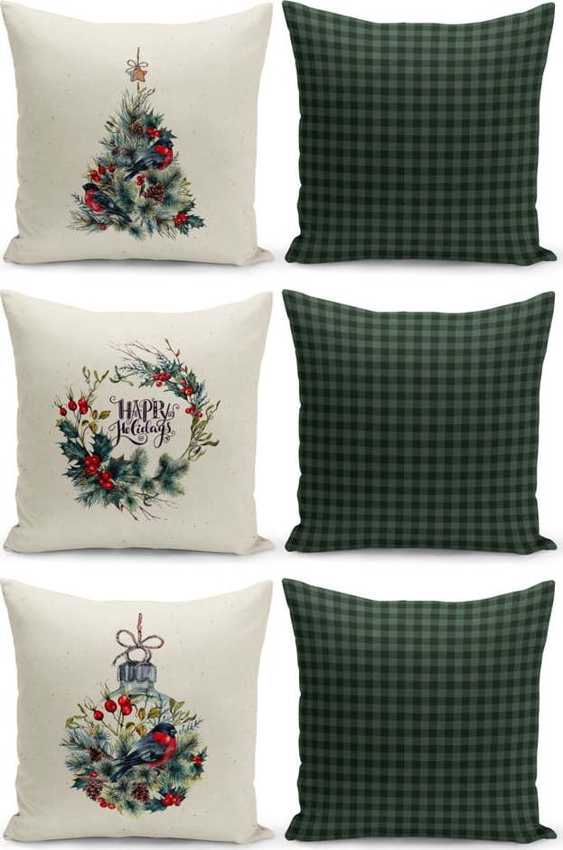 Sada 4 vánočních dekorativních povlaků na polštář Kate Louise Christmas Noel
