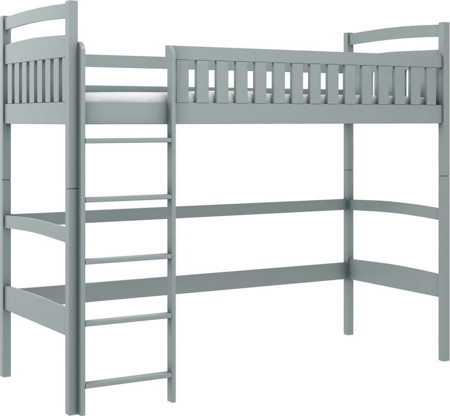Šedá vyvýšená dětská postel 80x160 cm Mia - Lano Meble Lano Meble