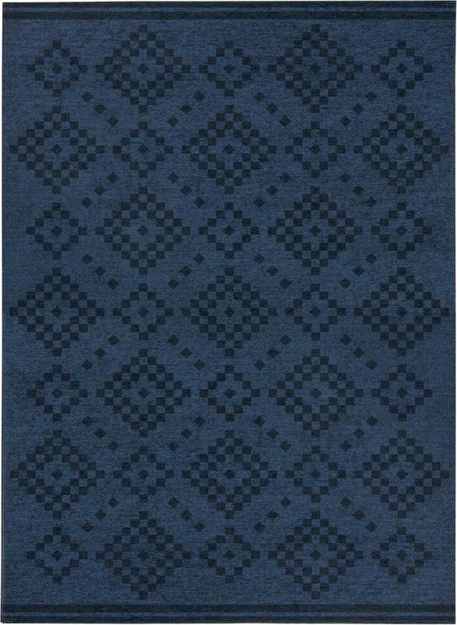 Tmavě modrý dvouvrstvý koberec Flair Rugs MATCH Eve Trellis