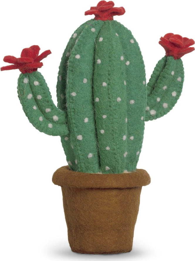 Zelená plstěná dekorace Mr. Fox Cactus Flower