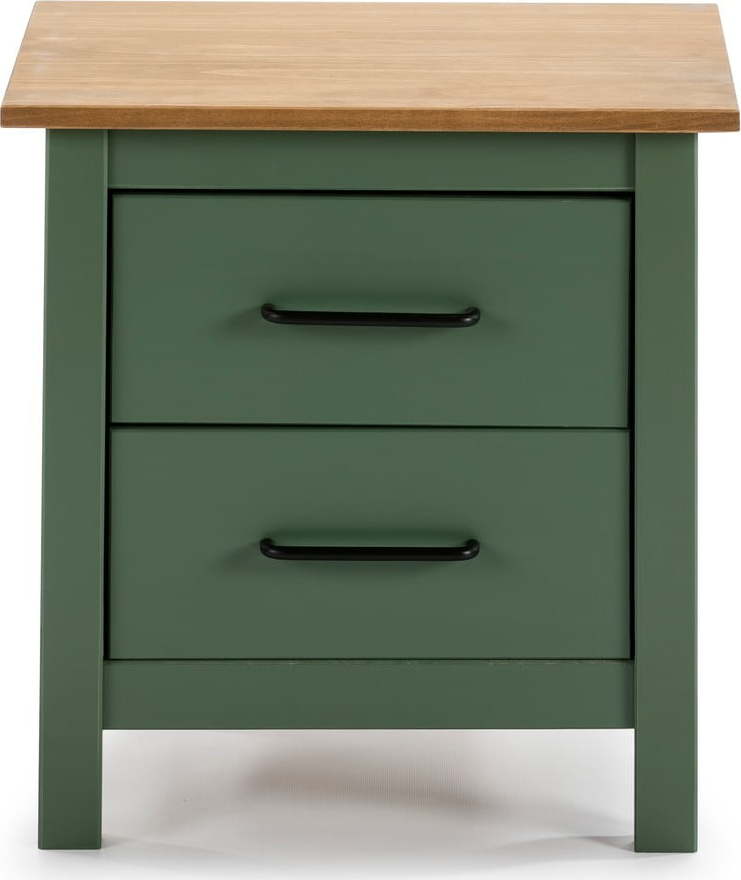 Zelený dřevěný noční stolek Marckeric Miranda Marckeric