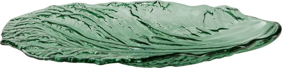 Zelený skleněný servírovací talíř Bahne & CO