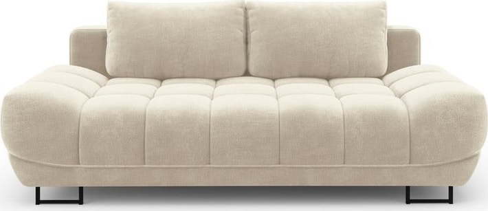 Béžová třímístná rozkládací pohovka se sametovým potahem Windsor & Co Sofas Cirrus Windsor & Co Sofas
