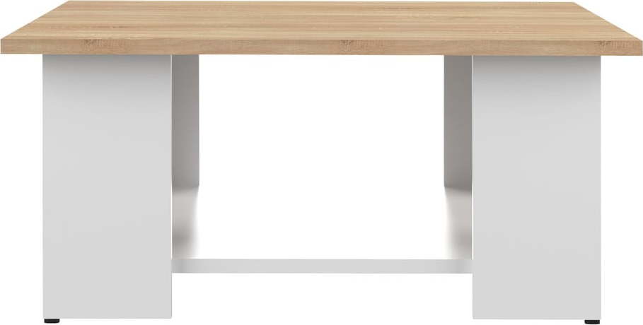 Bílý konferenční stolek s deskou v dekoru dubu 67x67 cm Square - TemaHome France TemaHome France
