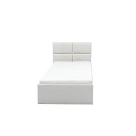 Čalouněná postel MONOS II s matrací rozměr 90x200 cm - Eko-kůže Bílá eko-kůže Taštičková matrace Signal-nabytek