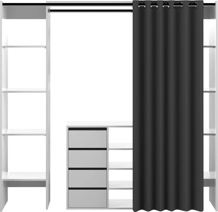 Černo-bílá šatní skříň 185x182 cm Tom - TemaHome France TemaHome France