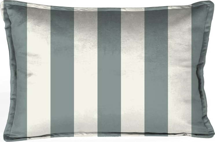 Modro-bílý dekorativní povlak na polštář Velvet Atelier Stripes