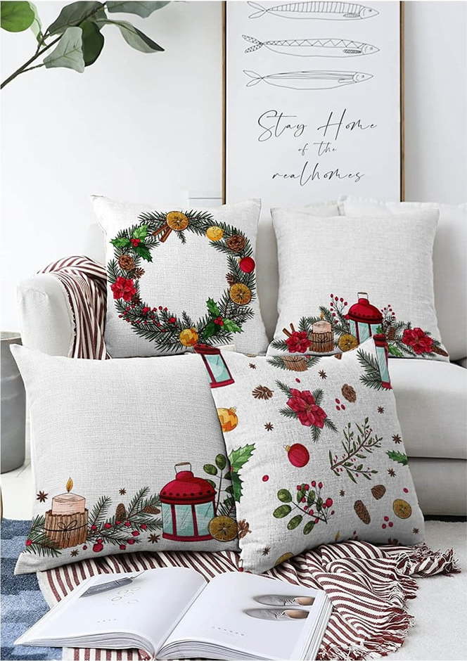 Vánoční povlaky na polštáře v sadě 4 ks 55x55 cm Merry Christmas - Mila Home Mila Home