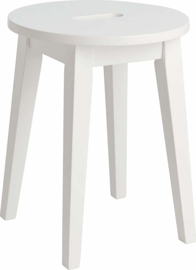 Bílá nízká stolička s nohami z březového dřeva Rowico Frigg Rowico
