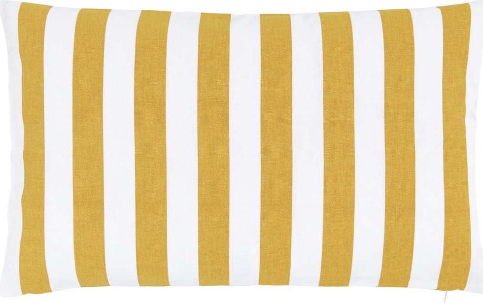 Bílo-žlutý bavlněný dekorativní povlak na polštář Westwing Collection Timon