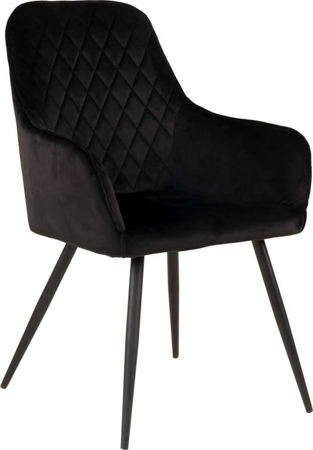 Černé sametové jídelní židle v sadě 2 ks Harbo - House Nordic House Nordic
