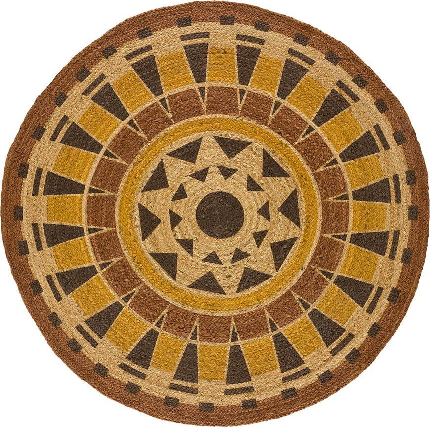 Oranžový kulatý koberec ø 90 cm Tonga - Universal Universal