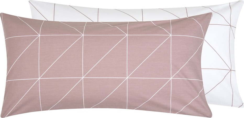Růžový dekorativní povlak na polštář z ranforce bavlny by46