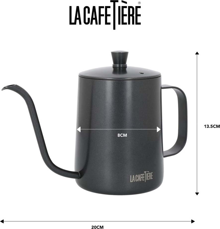 Šedá konvice na přípravu kávy z nerezové oceli 0.6 l La Cafetiere - Kitchen Craft Kitchen Craft
