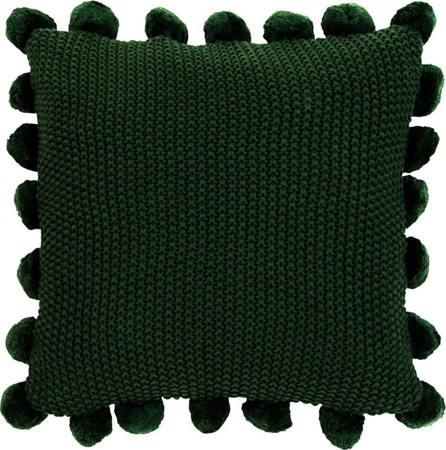 Tmavě zelený bavlněný dekorativní povlak na polštář Westwing Collection Molly