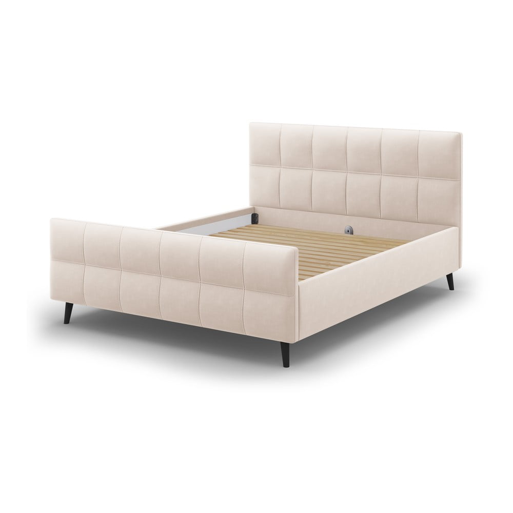 Béžová čalouněná dvoulůžková postel s roštem 180x200 cm Gigi - Micadoni Home Micadoni Home
