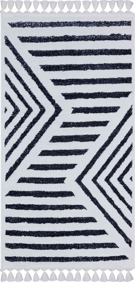 Bílo-modrý pratelný koberec běhoun 200x80 cm - Vitaus Vitaus