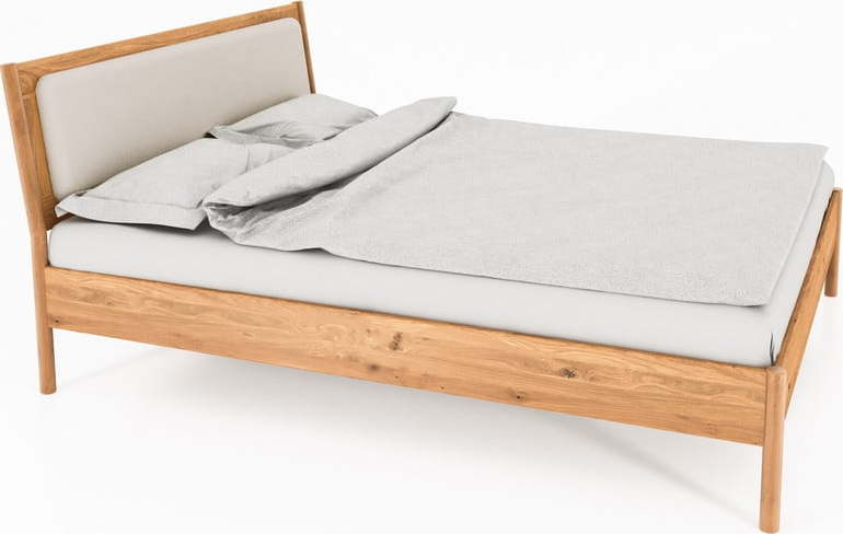 Dvoulůžková postel z dubového dřeva s čalouněným čelem 180x200 cm Pola - The Beds The Beds