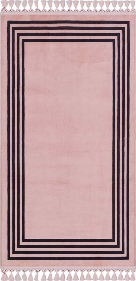 Růžový pratelný koberec běhoun 200x80 cm - Vitaus Vitaus