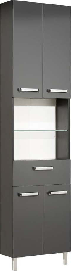 Tmavě šedá vysoká koupelnová skříňka 50x196 cm Set 311 - Pelipal Pelipal