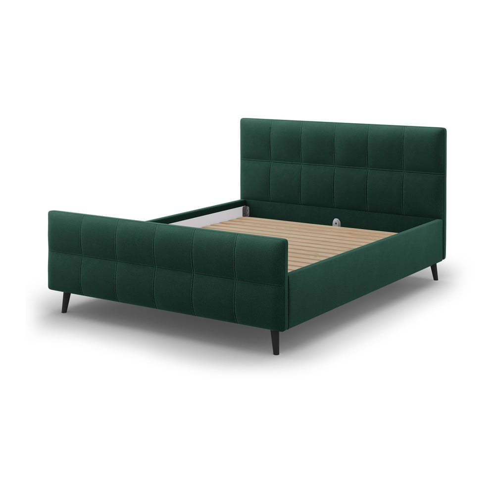 Zelená čalouněná dvoulůžková postel s roštem 140x200 cm Gigi - Micadoni Home Micadoni Home