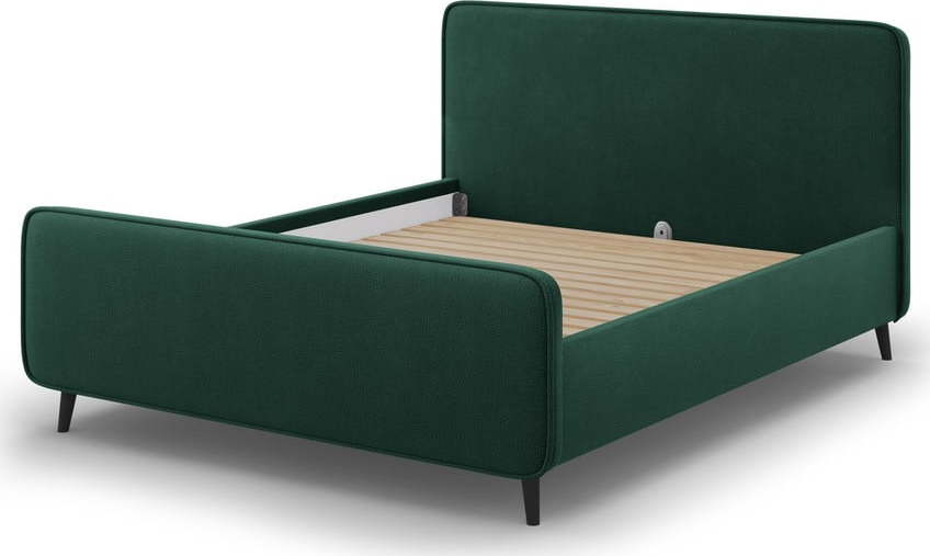 Zelená čalouněná dvoulůžková postel s roštem 140x200 cm Kaia - Micadoni Home Micadoni Home