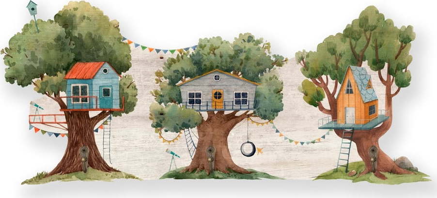 Zelený dětský nástěnný věšák Tree House - Little Nice Things Little Nice Things