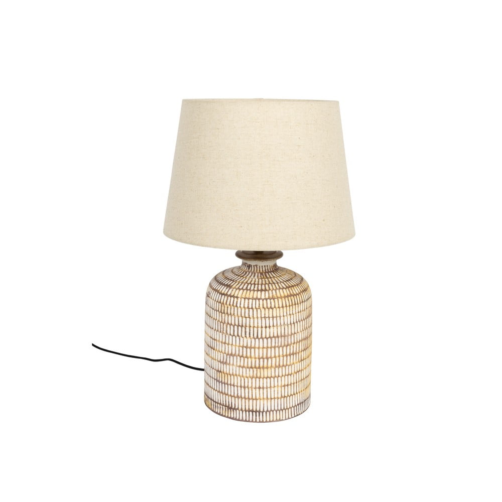 Béžová stolní lampa s lněným stínidlem Russel - Dutchbone Dutchbone