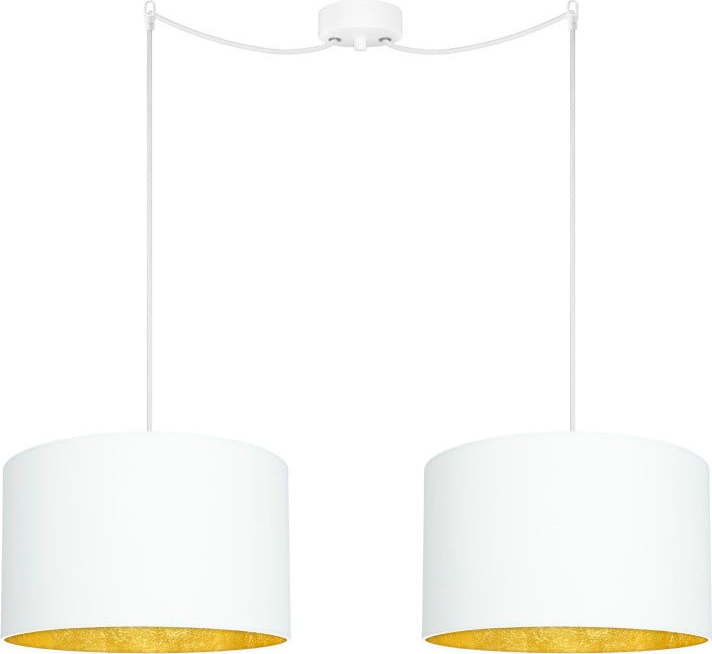 Bílé dvojité stropní svítidlo s detaily ve zlaté barvě Sotto Luce MIKA Elementary Sotto Luce