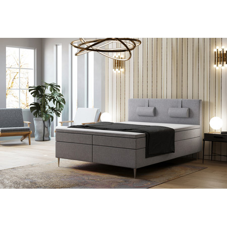 Čalouněná postel Brooklyn bez úložného prostoru 160x200 cm Světle šedá KOLA