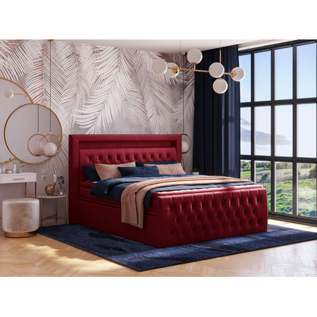 Čalouněná postel CESAR včetně úložného prostoru 120x200 cm Červená KOLA