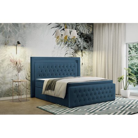 Čalouněná postel CESAR včetně úložného prostoru 160x200 Modrá KOLA