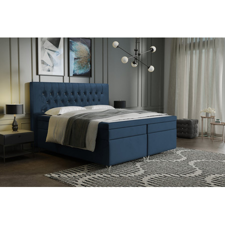 Čalouněná postel Diament 160x200 cm Modrá KOLA