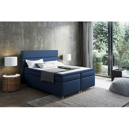 Čalouněná postel IMPERIA včetně úložného prostoru 140x200 Tmavě modrá KOLA