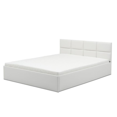 Čalouněná postel MONOS II s pěnovou matrací rozměr 140x200 cm - Eko-kůže Bílá eko-kůže Signal-nabytek