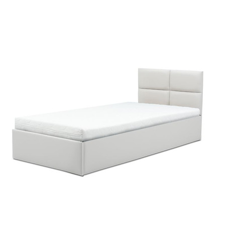 Čalouněná postel MONOS II s pěnovou matrací rozměr 90x200 cm - Eko-kůže Bílá eko-kůže Signal-nabytek