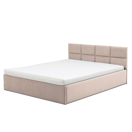 Čalouněná postel MONOS s pěnovou matrací rozměr 140x200 cm Béžová Signal-nabytek