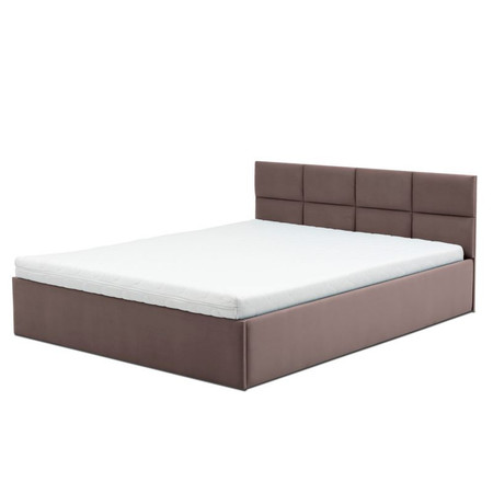 Čalouněná postel MONOS s pěnovou matrací rozměr 160x200 cm Kakao Signal-nabytek