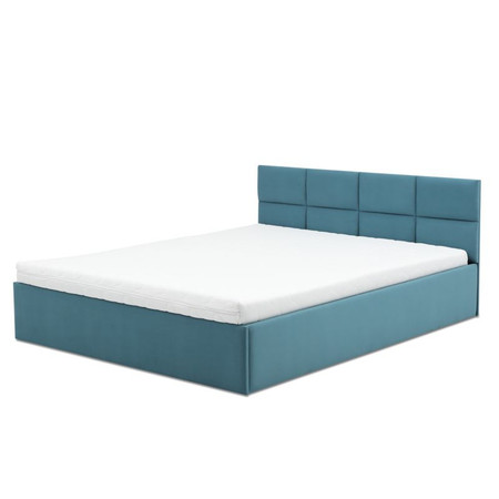 Čalouněná postel MONOS s pěnovou matrací rozměr 180x200 cm Tyrkysová Signal-nabytek