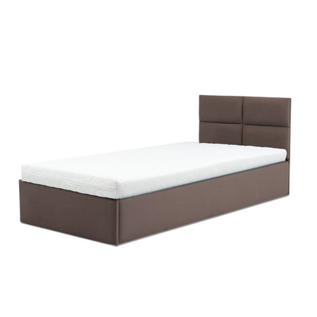 Čalouněná postel MONOS s pěnovou matrací rozměr 90x200 cm Kakao Signal-nabytek
