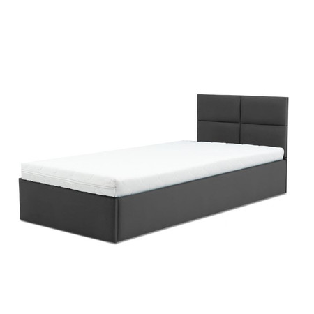 Čalouněná postel MONOS s pěnovou matrací rozměr 90x200 cm Tmavě šedá Signal-nabytek