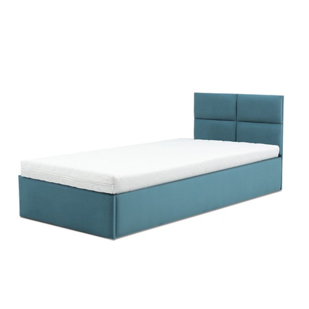 Čalouněná postel MONOS s pěnovou matrací rozměr 90x200 cm Tyrkysová Signal-nabytek