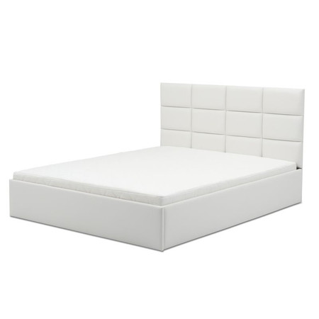 Čalouněná postel TORES II s pěnovou matrací rozměr 140x200 cm - Eko-kůže Bílá eko-kůže Signal-nabytek