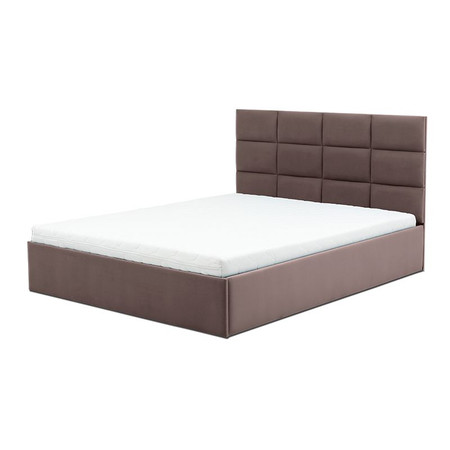 Čalouněná postel TORES s pěnovou matrací rozměr 140x200 cm Kakao Signal-nabytek