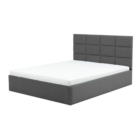 Čalouněná postel TORES s pěnovou matrací rozměr 140x200 cm Tmavě šedá Signal-nabytek