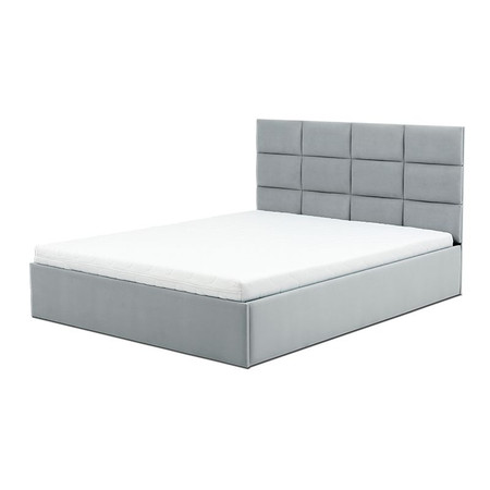 Čalouněná postel TORES s pěnovou matrací rozměr 160x200 cm Světle šedá Signal-nabytek