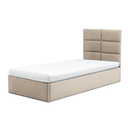Čalouněná postel TORES s pěnovou matrací rozměr 90x200 cm Béžová Signal-nabytek
