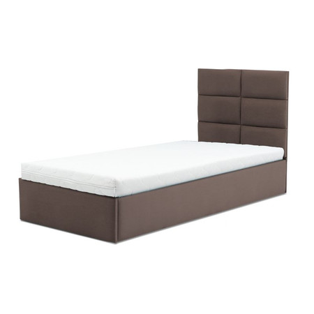 Čalouněná postel TORES s pěnovou matrací rozměr 90x200 cm Kakao Signal-nabytek
